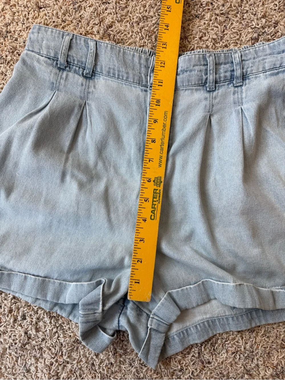 American Eagle Paperbag Waist Denim Shorts Light Wash Pull On Cuffed Women’s S - Picture 6 of 13